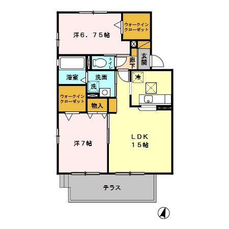 【間取り】 | ハーヴェストヒルズ　Ｄ