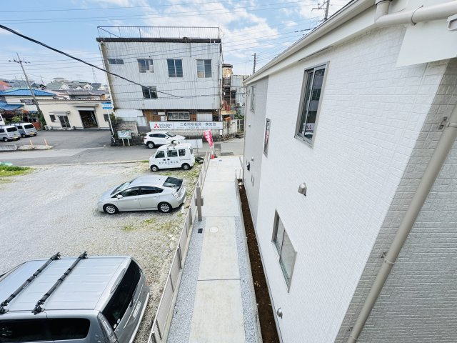 松戸市上本郷新築戸建【上本郷小学校：10分】の展望|バルコニーより道路側眺望