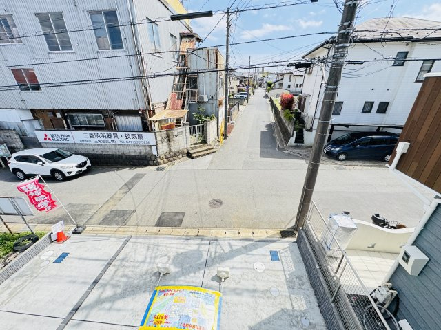 松戸市上本郷新築戸建【上本郷小学校：10分】の展望|バルコニーより道路側眺望