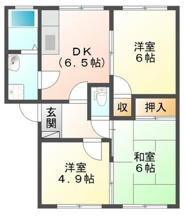アーバンハイツ B棟の間取り