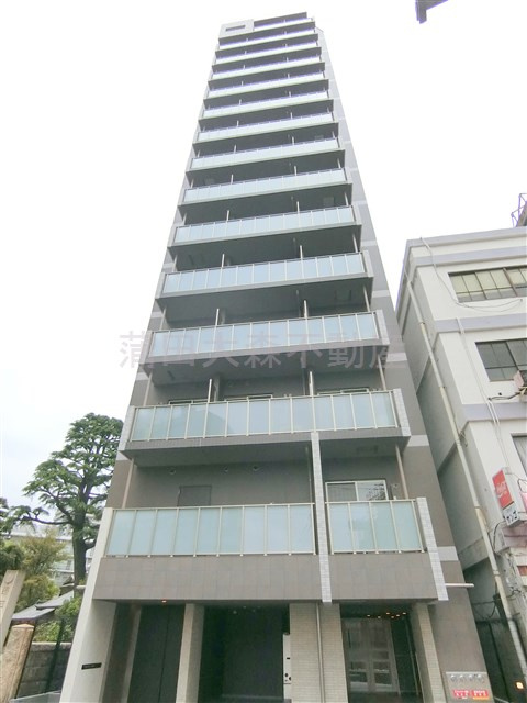 プライマル蒲田の外観|2022年3月築　RC鉄筋コンクリート造地上15階建て1K～2LDK総戸数39戸
東京都大田区蒲田4丁目　京浜東北線蒲田駅徒歩9分、京急本線京急蒲田駅徒歩2分
