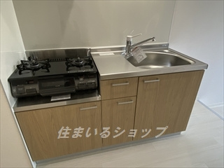 広島市安佐北区口田南１丁目のアパートのキッチン|２口ガスコンロはサービス品