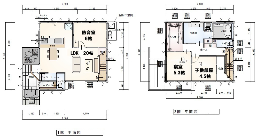 天童市大字山元346-7　中古住宅の間取り