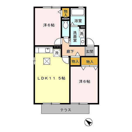 ジュネスK Aの間取り