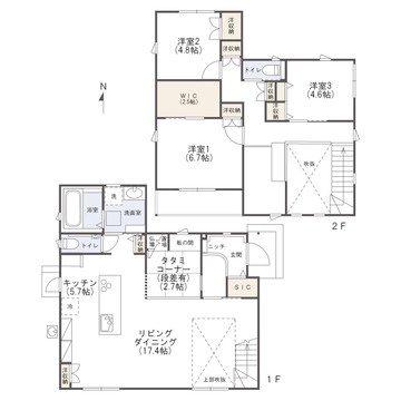 伊勢丘六丁目戸建住宅の間取り