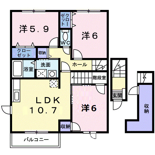エクセレントＣの間取り|使い勝手の良い間取りです♪