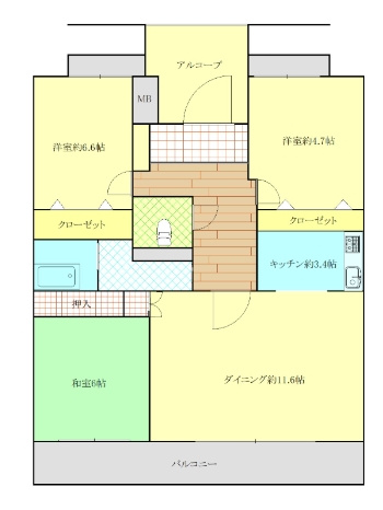 【間取り】 | シティパル春日セントレ