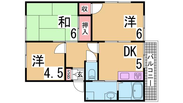 神戸市須磨区妙法寺字菅ノ池のアパートの間取り