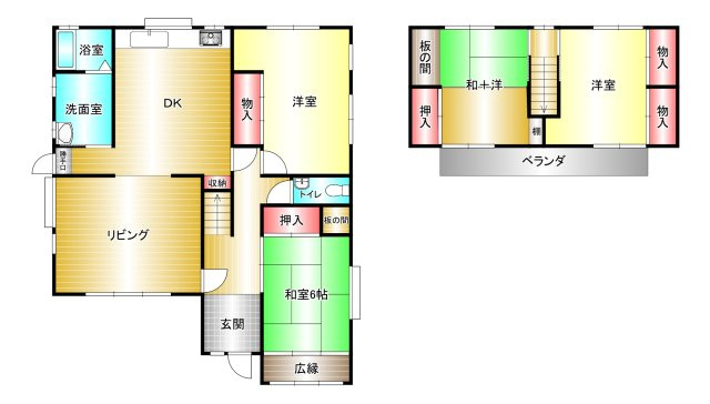 和歌山市坂田　中古戸建の間取り
