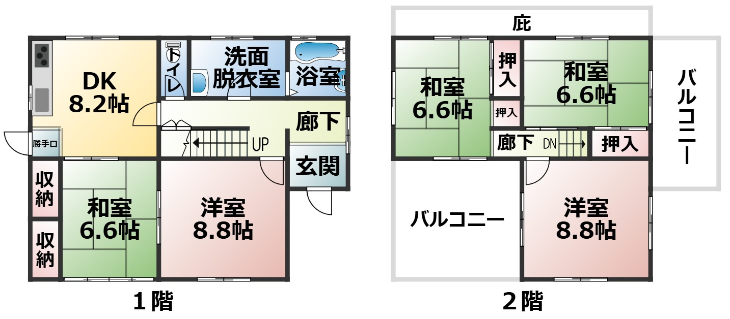 大津市朝日２丁目　中古戸建の間取り