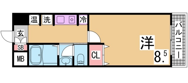 神戸市須磨区前池町１丁目の賃貸マンションの間取り