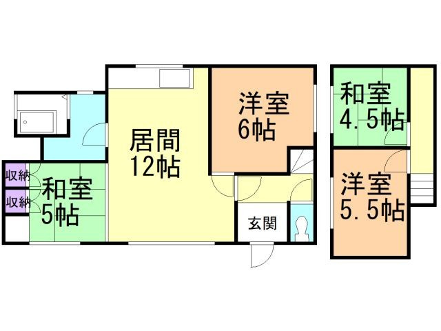 登別美園町3丁目24-11戸建ての居間・リビング
