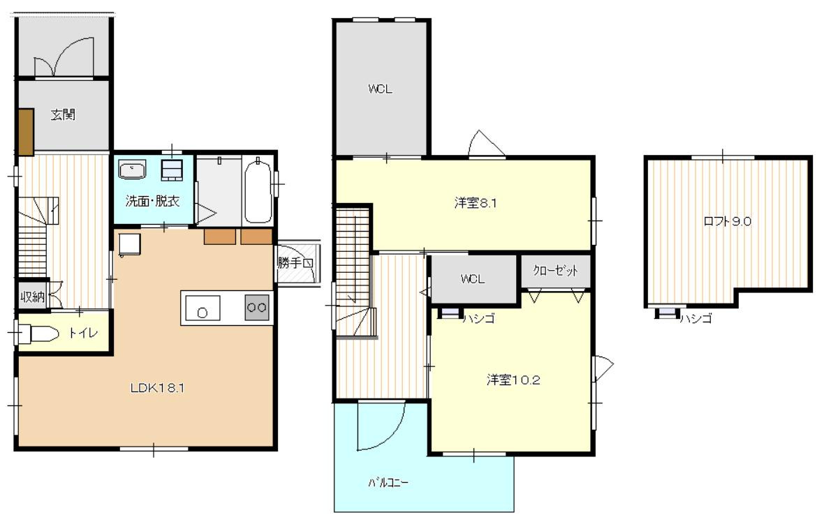 東城山町　中古戸建の間取り