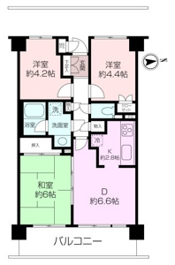 東向きの3DK。開放感いっぱいの最上階！