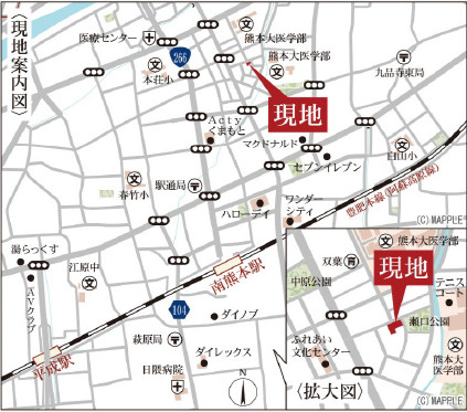 リーブルガーデン／中央区本荘二丁目／２号棟の地図