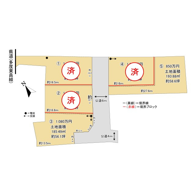 東員町大字鳥取 売土地【全5区画】の土地図