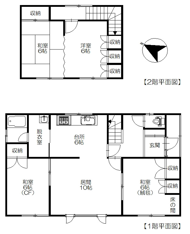 白糠町西1条南3丁目中古住宅の間取り