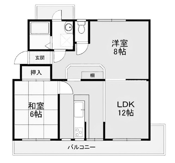 【間取り】 | 円明寺ヶ丘団地Ｊ棟 | 専有面積54.52㎡