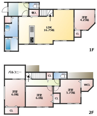 【参考プラン】 | 池田市旭丘3丁目建築条件なし土地 | 2号棟参考プラン