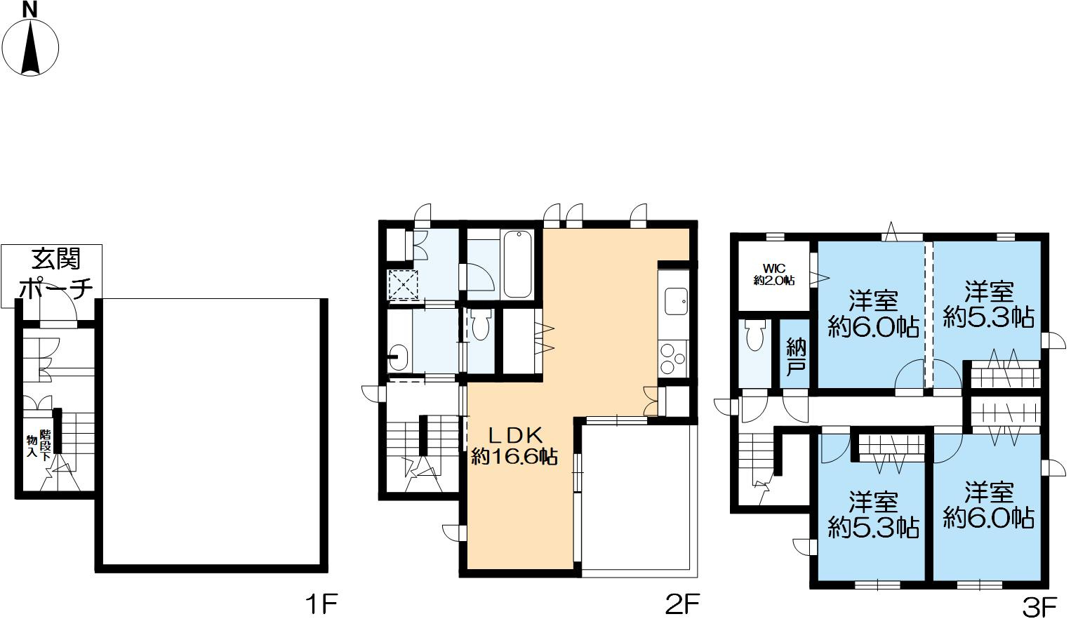 田中町1丁目　古家付き土地の参考プラン|建築参考間取図