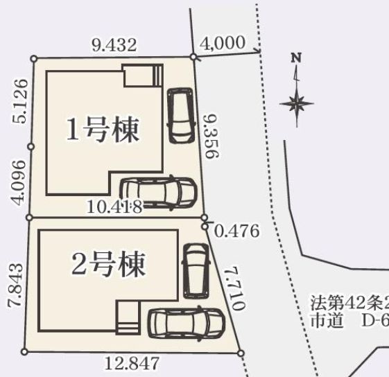 厚木市妻田東3丁目新築戸建て　24-1期2号棟の区画図|配置図「厚木市妻田東3丁目新築戸建て」