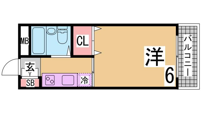 神戸市須磨区高倉台１丁目の賃貸マンションの間取り