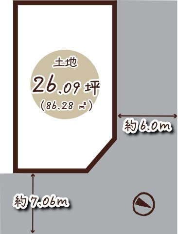 長岡京市奥海印寺大見坊の売地の区画図