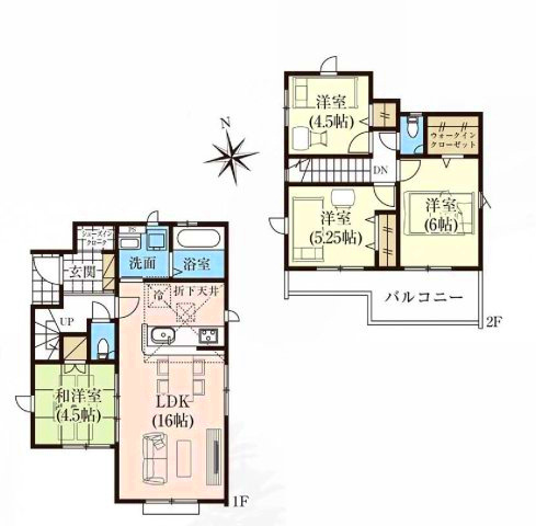 三鷹市上連雀６丁目 中央線 三鷹駅 新築戸建の間取り