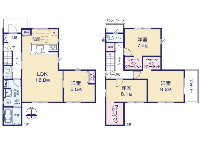 【間取り】 | 川越市今福４期　全１棟 | ４LDK
