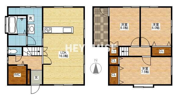 長崎市城山台1丁目戸建の間取り