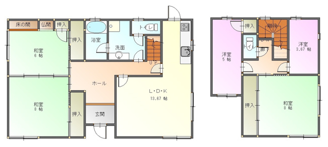 【間取り】 | 洲本市大野　オール電化住宅