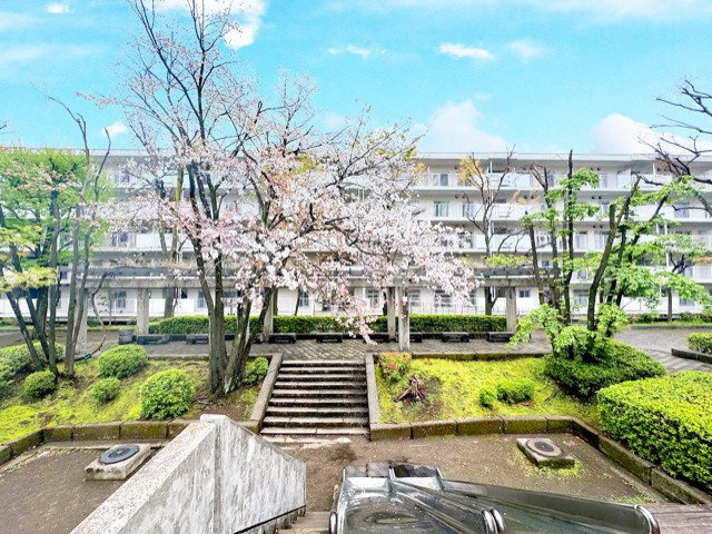 ファミリータウン東陽 F棟の展望|マンション前面は公園です♪この時期は桜も見えます♪