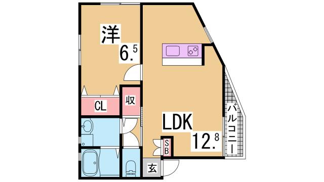 神戸市須磨区北町３丁目のアパートの間取り