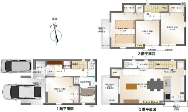 広島市南区宇品御幸３丁目の間取り|南西向きＬＤＫは１８帖以上で広々♪収納豊富なパントリー付キッチン！
