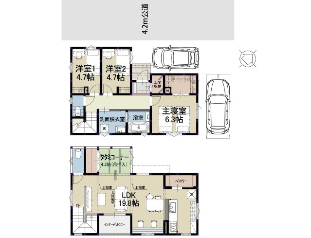 【間取り】 | 川越市的場　全１棟 | 3LDK