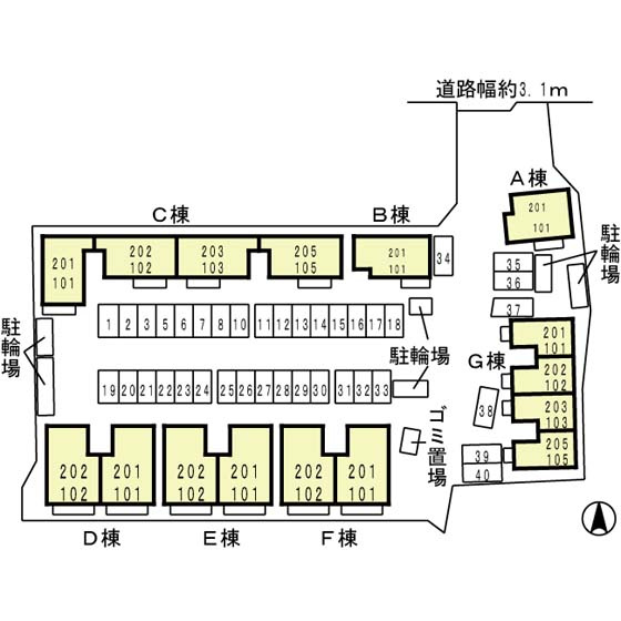 レシェンテ茨木Ｇ棟の地図