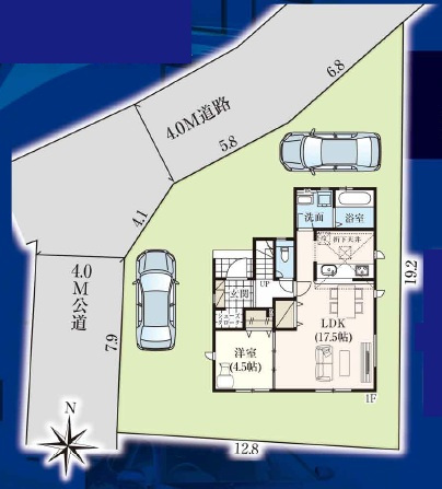 豊田市平和町2期　新築分譲住宅　全1棟　1号棟の区画図