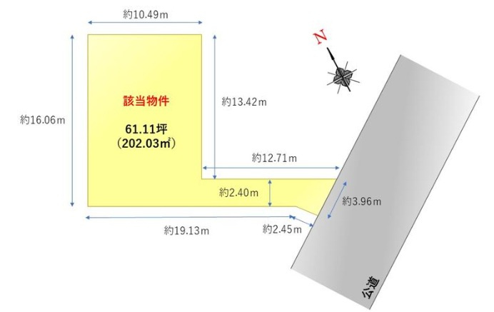 山形市松山三丁目4-7の区画図