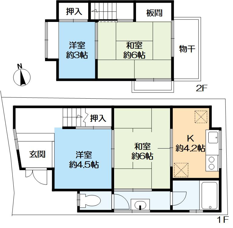 伏見区桃山町安芸山 中古戸建の間取り|延べ床面積：40.56㎡の4Kです。■■■日住サービス京都五条店　冨岡勇人■■■
