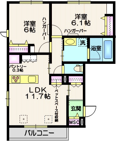Ｃａｓａ　Ｂｌａｎｄｏの間取り