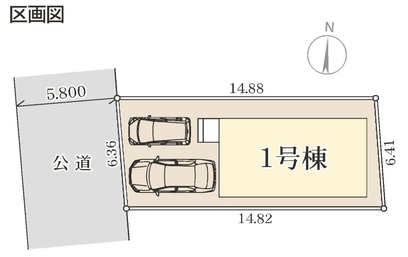 横浜市瀬谷区阿久和西2丁目 新築戸建て【仲介手数料無料】カースペース2台の区画図