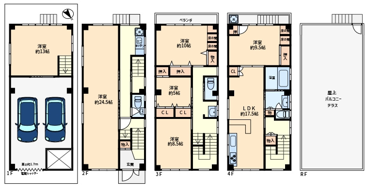 尼崎市金楽寺町２丁目　中古戸建の間取り