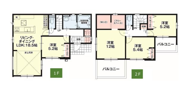熊本市東区沼山津4丁目第1-1棟（1号棟）　の間取り|全居室収納付きで便利です。