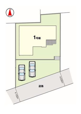 熊本市東区沼山津4丁目第1-1棟（1号棟）　の区画図|配置図（1号棟）