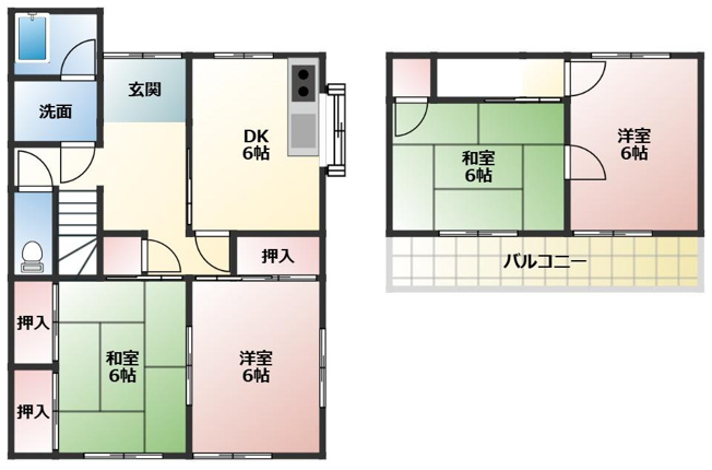 【間取り】 | 飯村南４丁目貸家