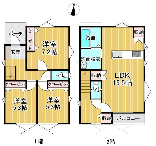 新築戸建　長野市吉田２丁目の間取り