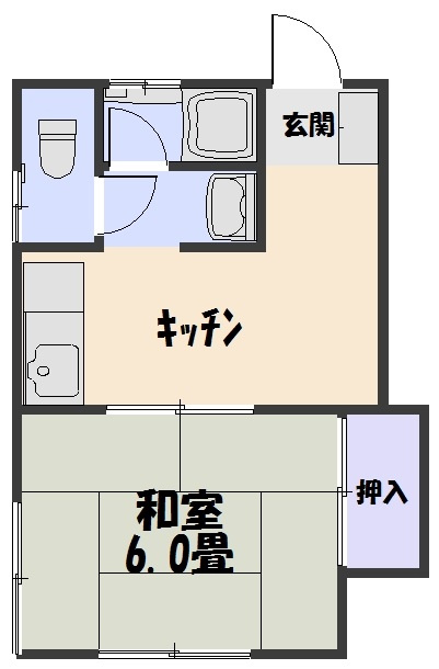 【間取り】 | バストイレ別・独立洗面台付の間取りです。