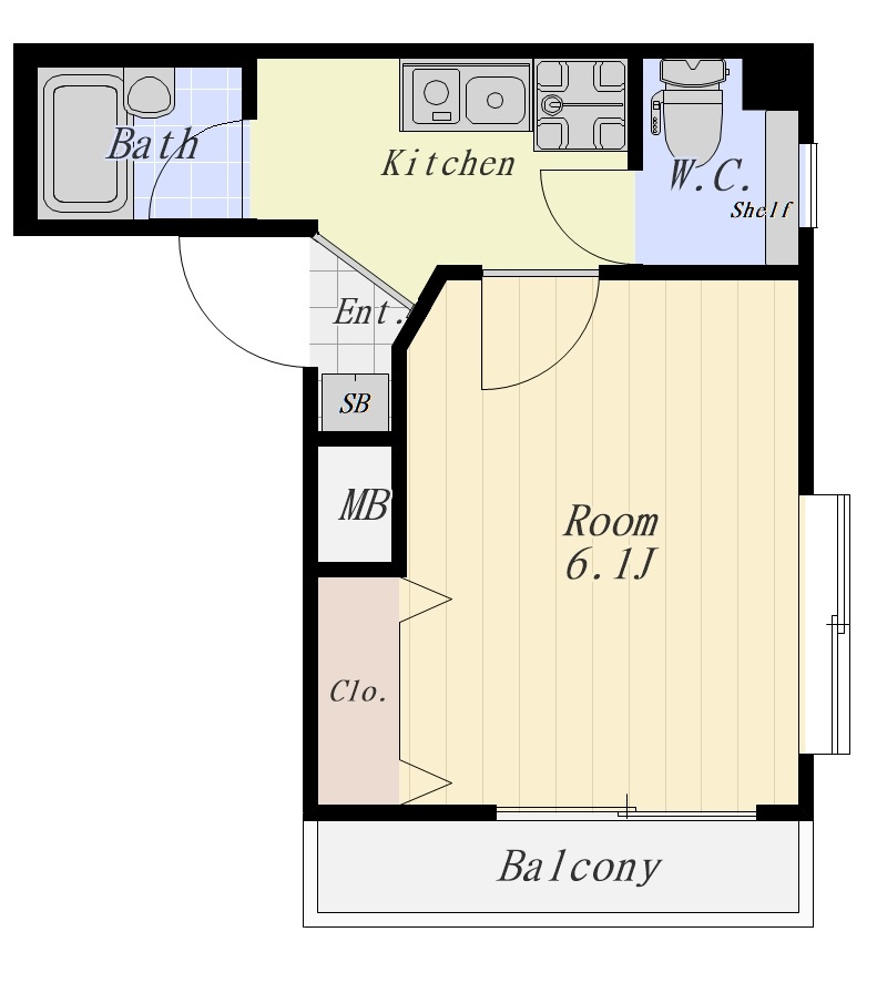 メゾンシャルム 101号室の間取り