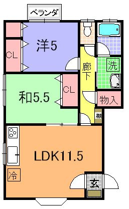【間取り】 | 黒石市泉町一棟売りアパート | 2LDK×4戸