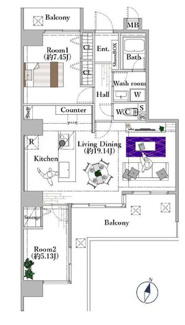 【間取り】 | 【三旺バルコニカ東山イーストB棟】✨️仲介手数料無料✨️植田北小学校・植田中学校